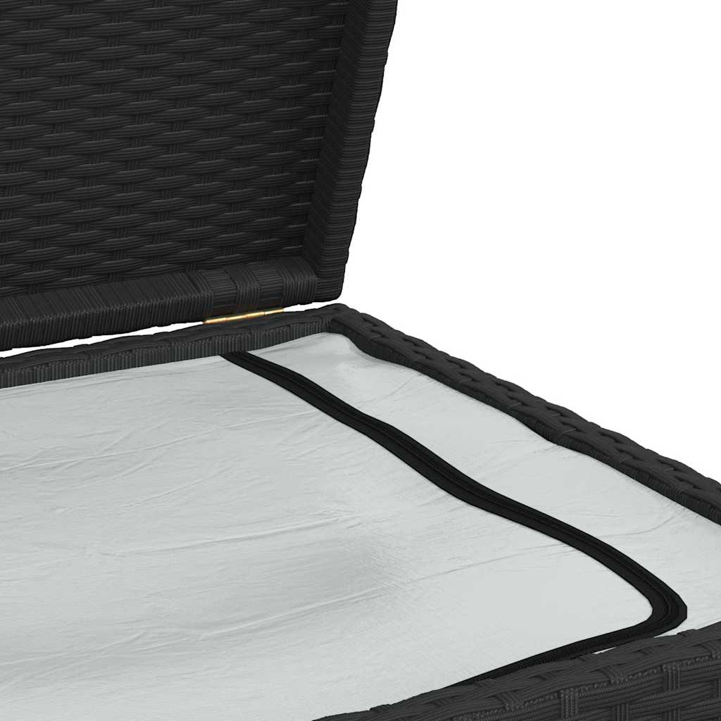 udendørs opbevaringkasse sort 120x50x60 cm polyrattan