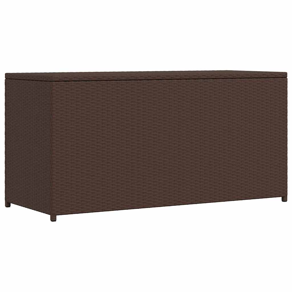 udendørs opbevaringkasse brun 120x50x60 cm polyrattan
