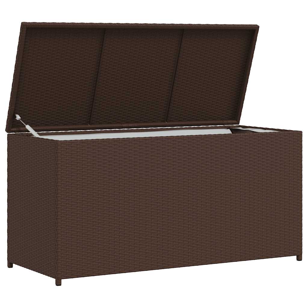 udendørs opbevaringkasse brun 120x50x60 cm polyrattan
