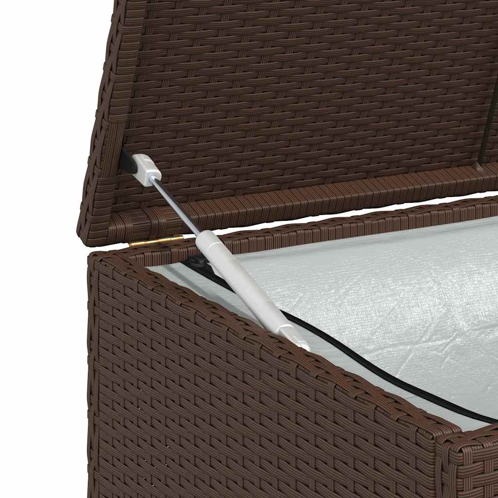 udendørs opbevaringkasse brun 120x50x60 cm polyrattan