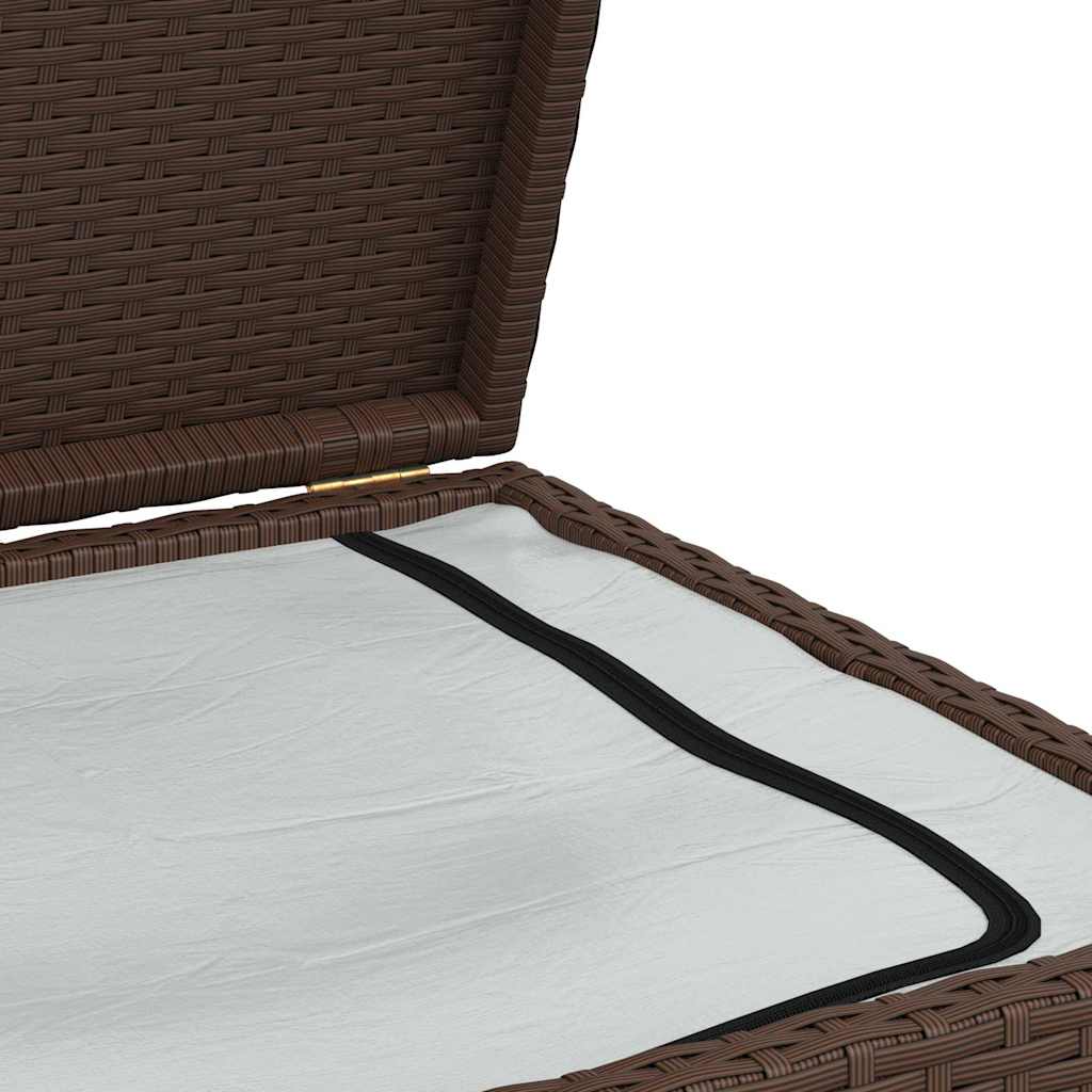 udendørs opbevaringkasse brun 120x50x60 cm polyrattan