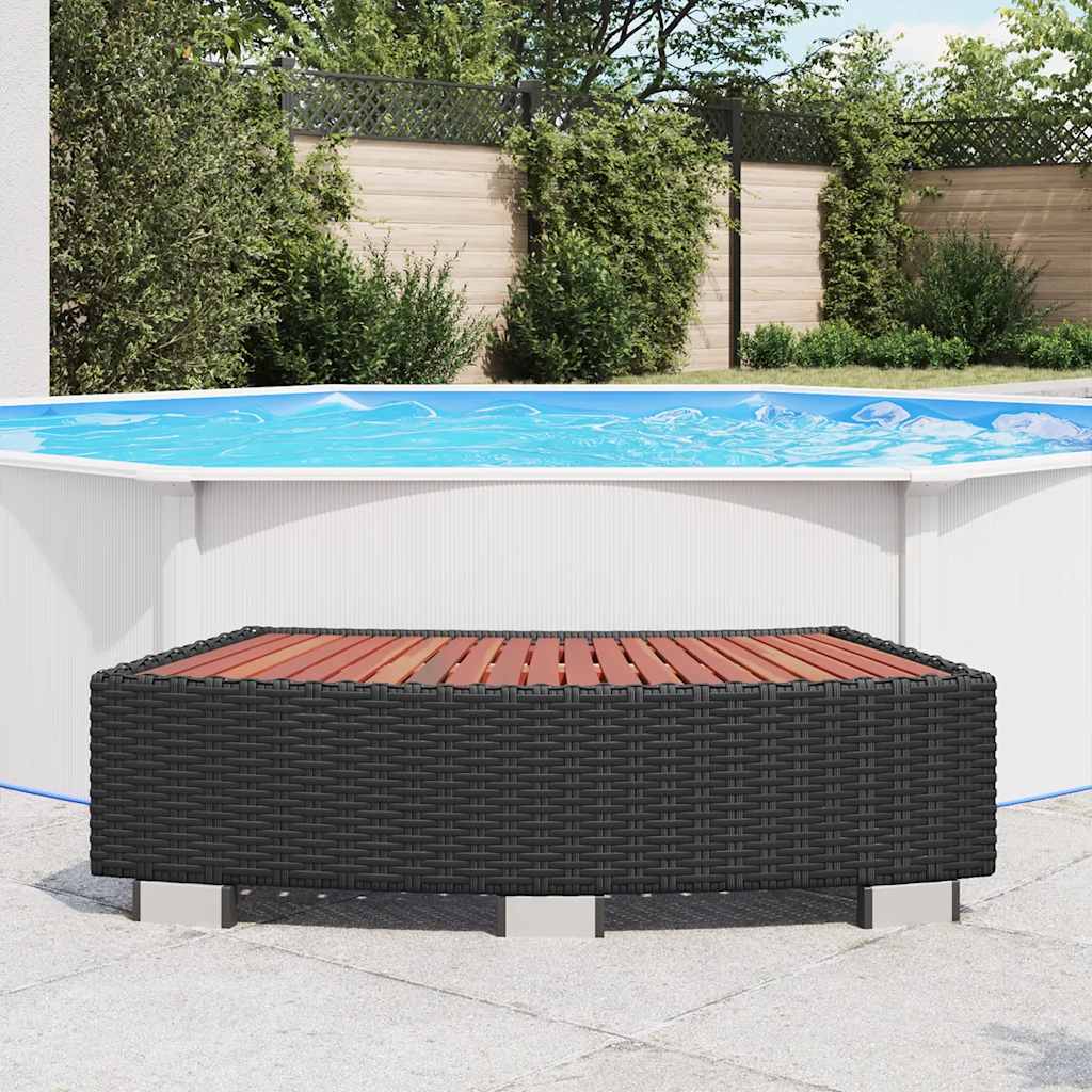 spatrin i polyrattan 92 x 45 x 25 cm sort