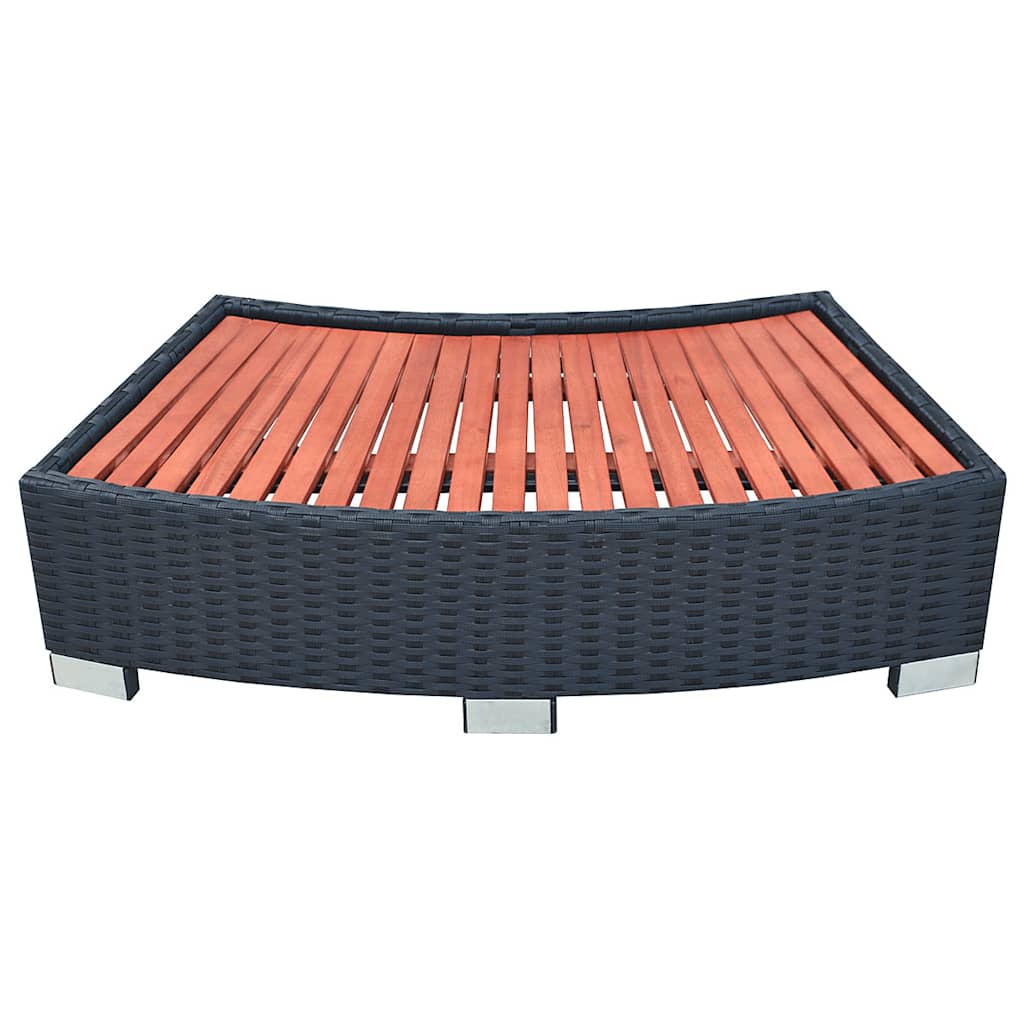 spatrin i polyrattan 92 x 45 x 25 cm sort