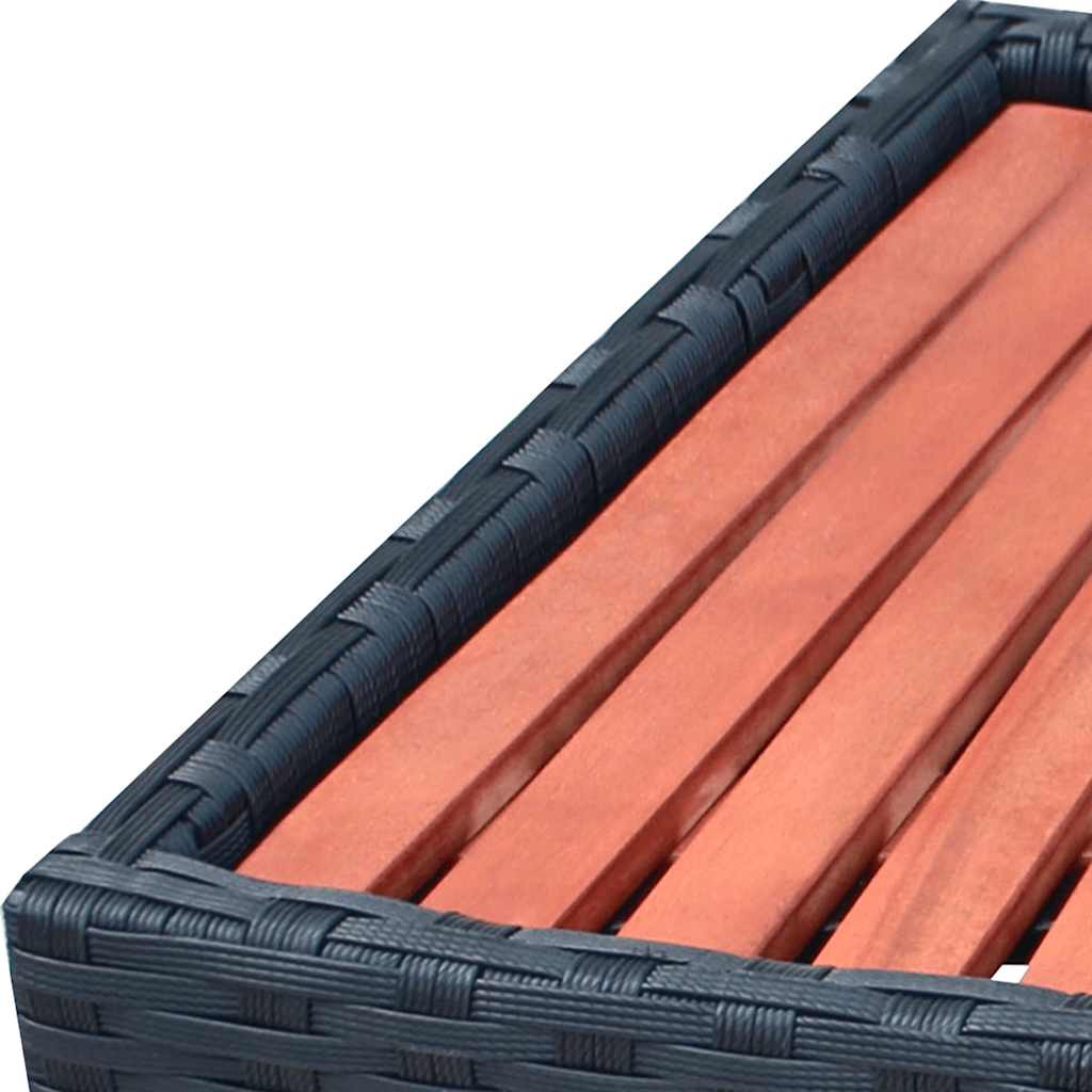 spatrin i polyrattan 92 x 45 x 25 cm sort
