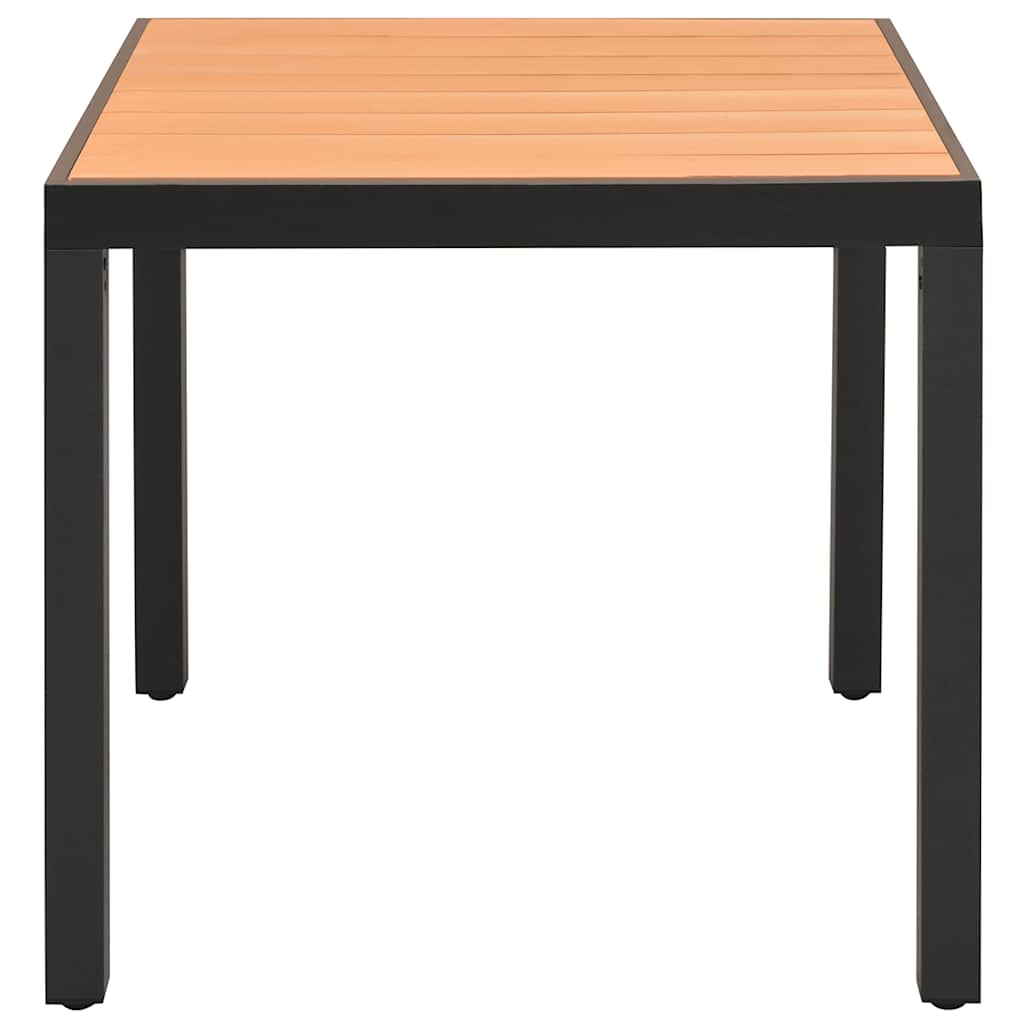 havebord WPC aluminium 80 x 80 x 74 cm brun