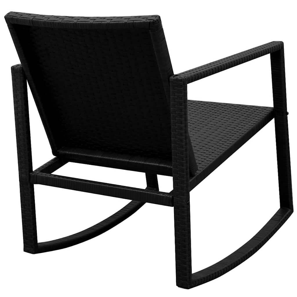 bistrosæt 3 dele polyrattan sort