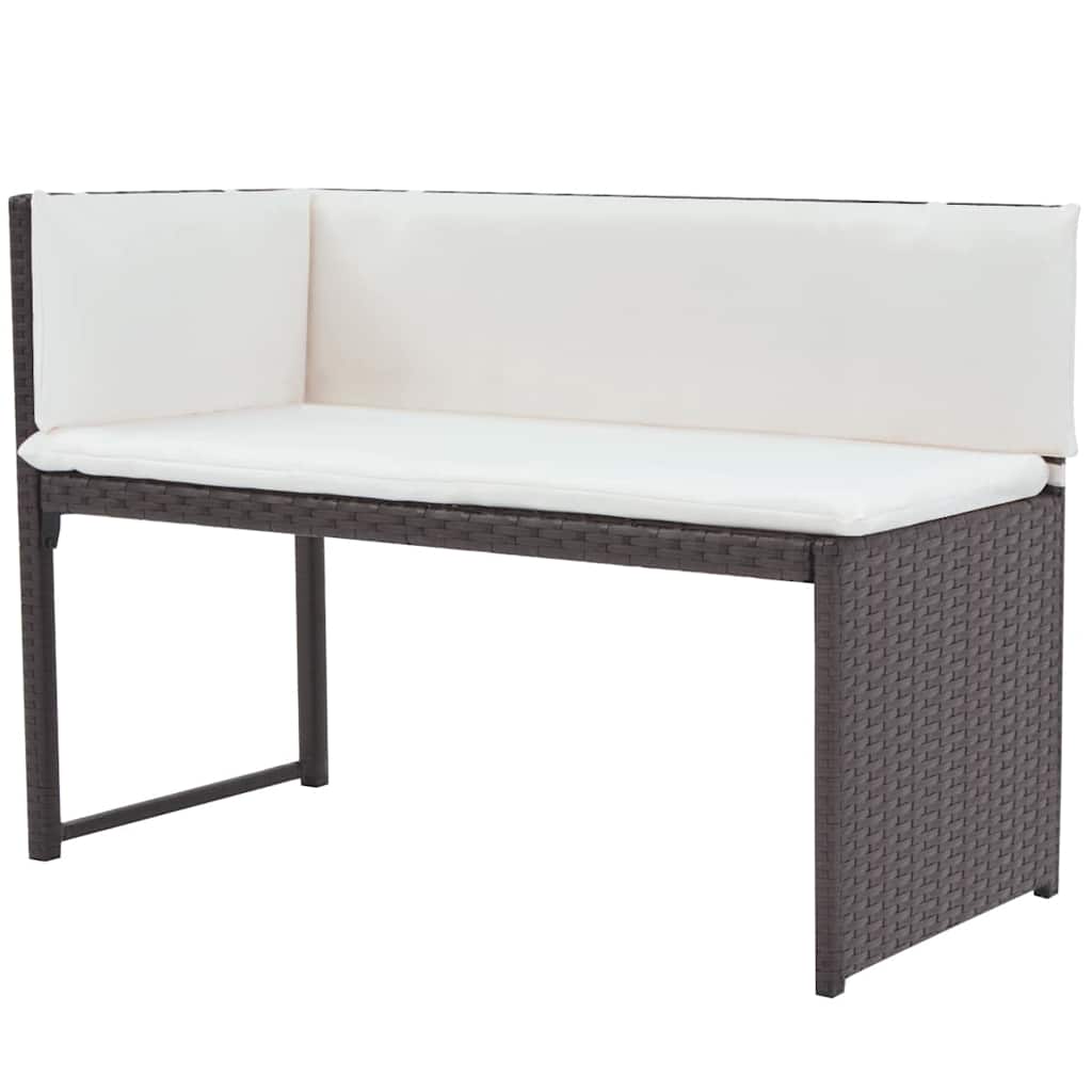 foldbart udendørs spisebordssæt 5 dele stål polyrattan brun