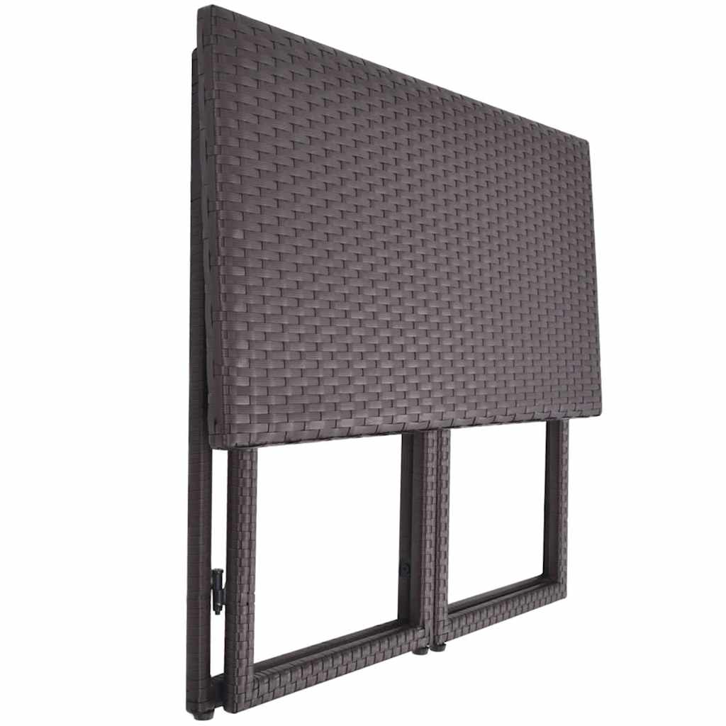 foldbart udendørs spisebordssæt 5 dele stål polyrattan brun