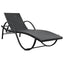 liggestol med hynde polyrattan sort