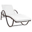 liggestol med hynde & bord polyrattan brun