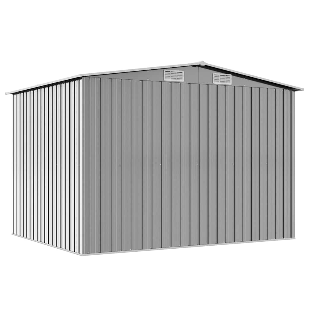 opbevaringsskur til haven 257x205x178 cm metal grå