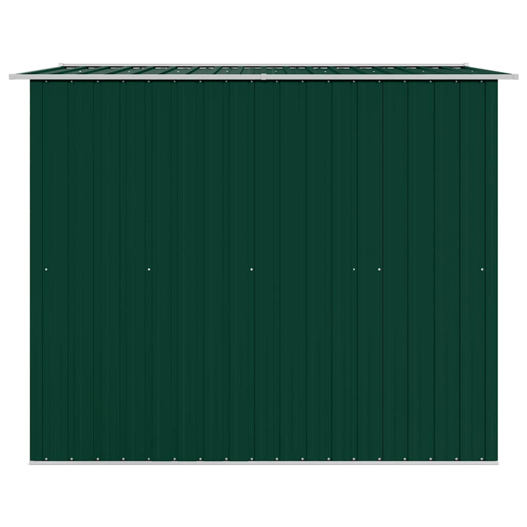 opbevaringsskur til haven 257x205x178 cm metal grøn