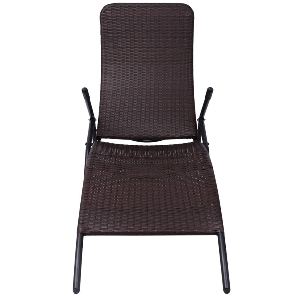 liggestol foldbar polyrattan brun