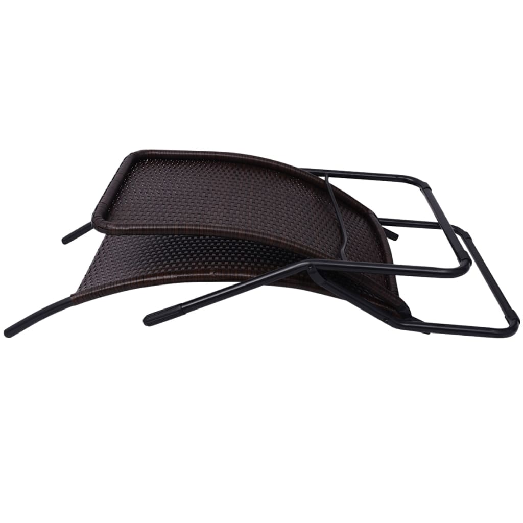 liggestol foldbar polyrattan brun