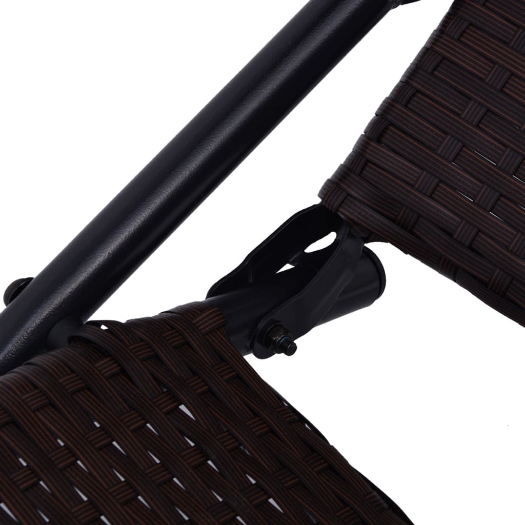 liggestol foldbar polyrattan brun
