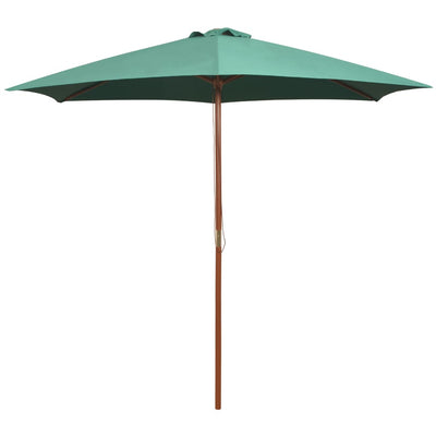 parasol 270x270 cm træstang grøn
