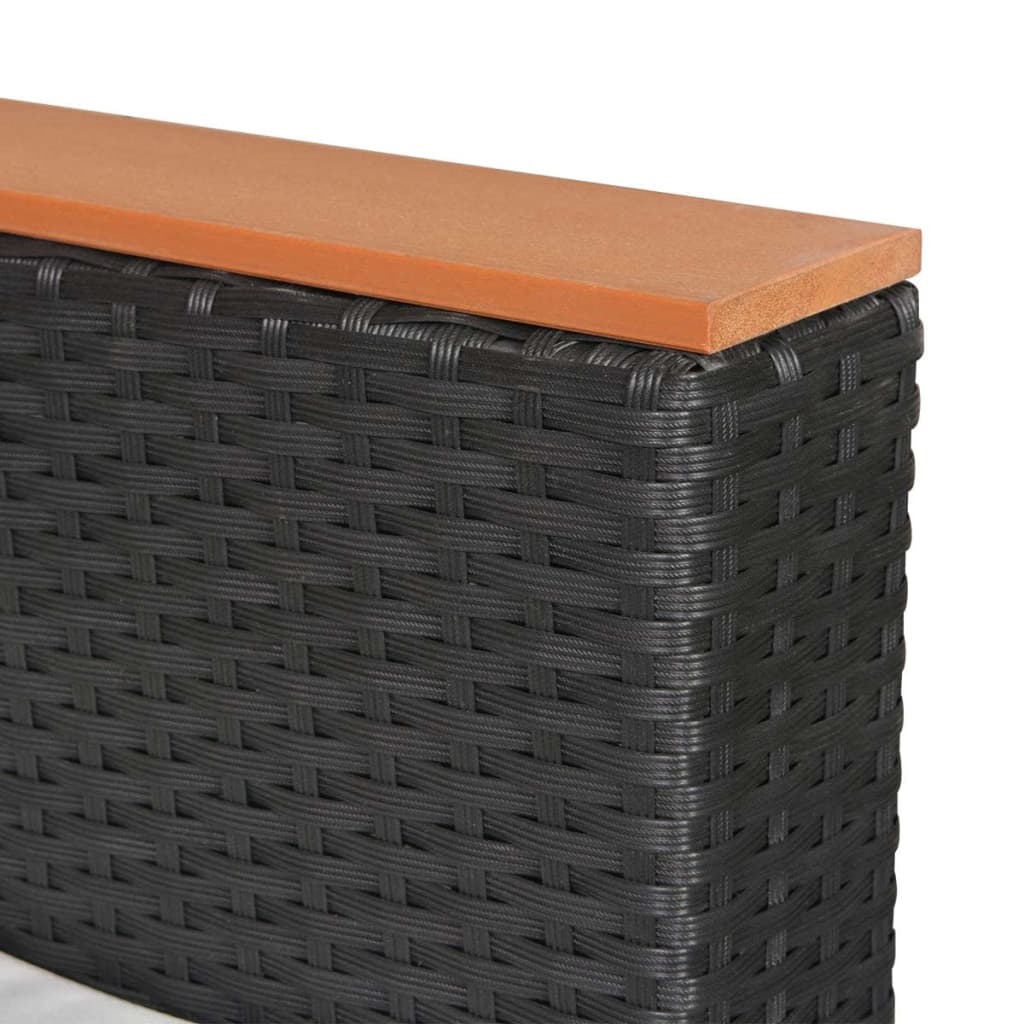 haveloungesæt 4 dele med hynder polyrattan sort