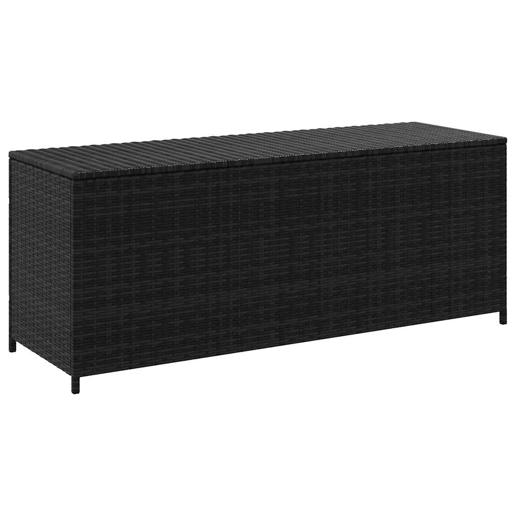 udendørs opbevaringskasse 150x50x60 cm polyrattan sort