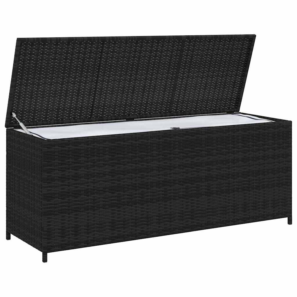 udendørs opbevaringskasse 150x50x60 cm polyrattan sort