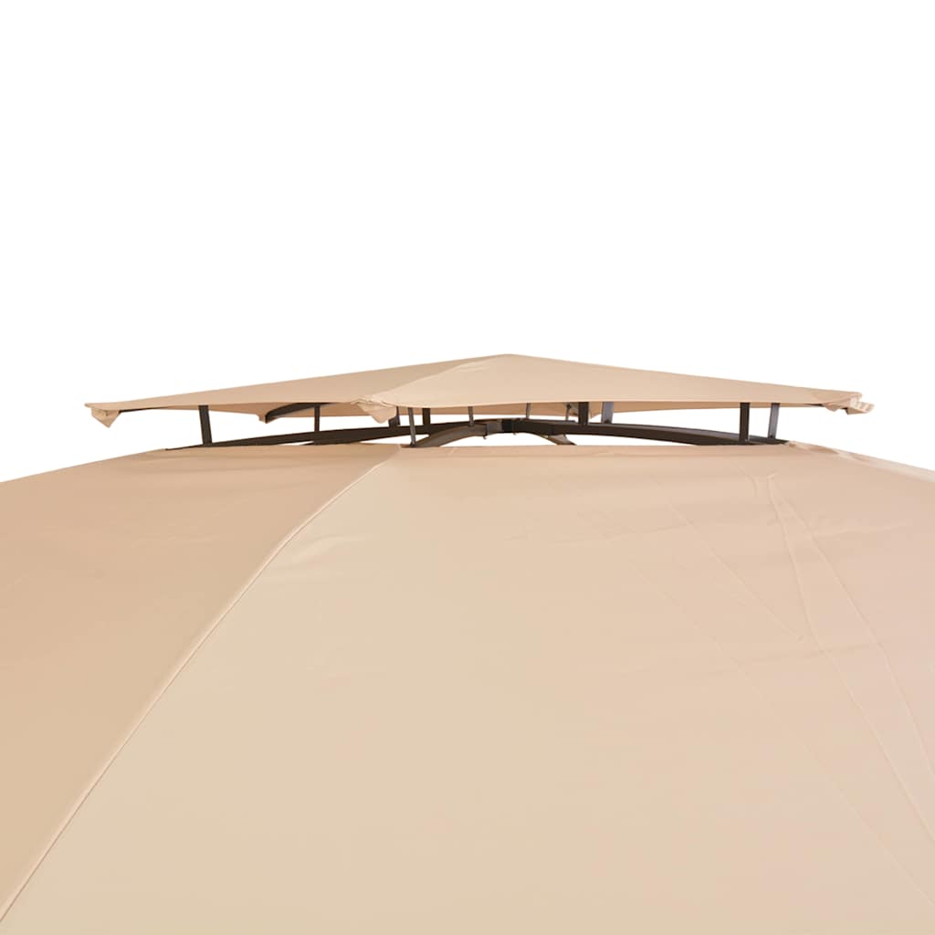 havepavillon med gardiner sekskantet 360x265 cm