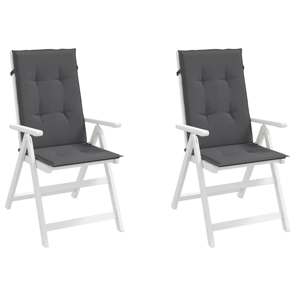stolehynder m. høj ryg 2 stk. 120x50x2 cm stof antracit
