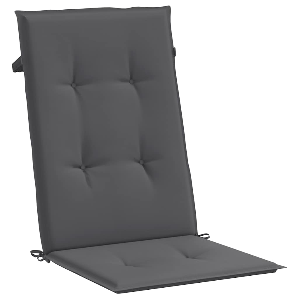 stolehynder m. høj ryg 2 stk. 120x50x2 cm stof antracit