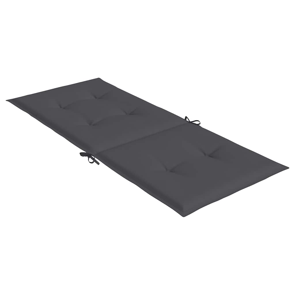stolehynder m. høj ryg 2 stk. 120x50x2 cm stof antracit