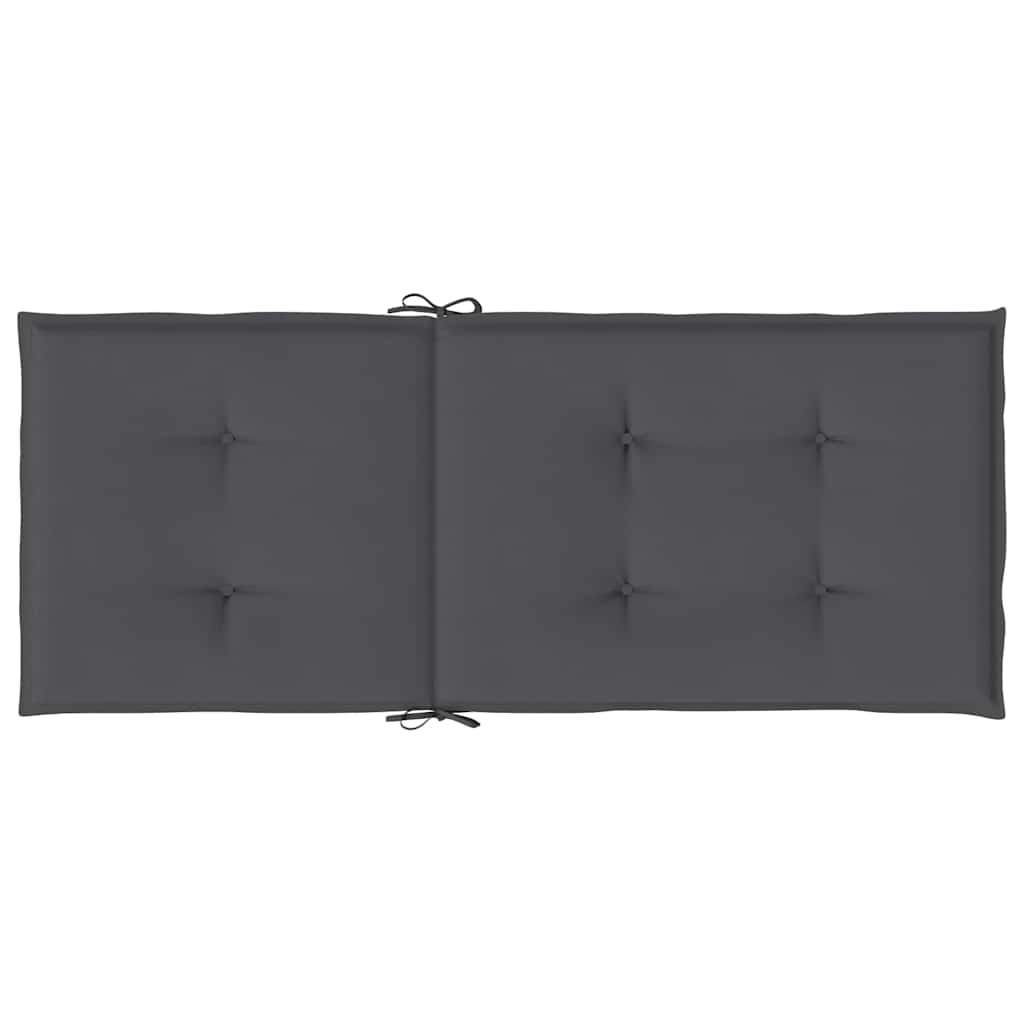 stolehynder m. høj ryg 2 stk. 120x50x2 cm stof antracit