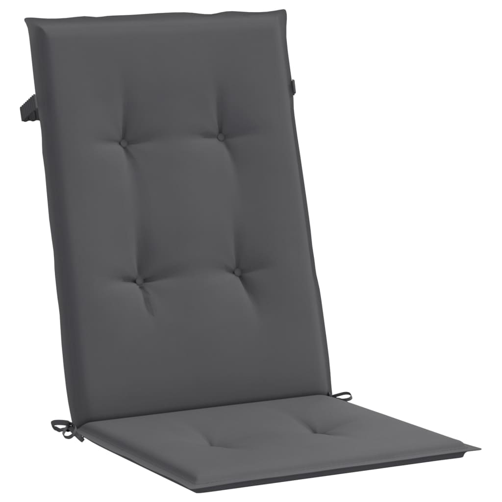 stolehynder m. høj ryg 4 stk. 120x50x3 cm stof antracit