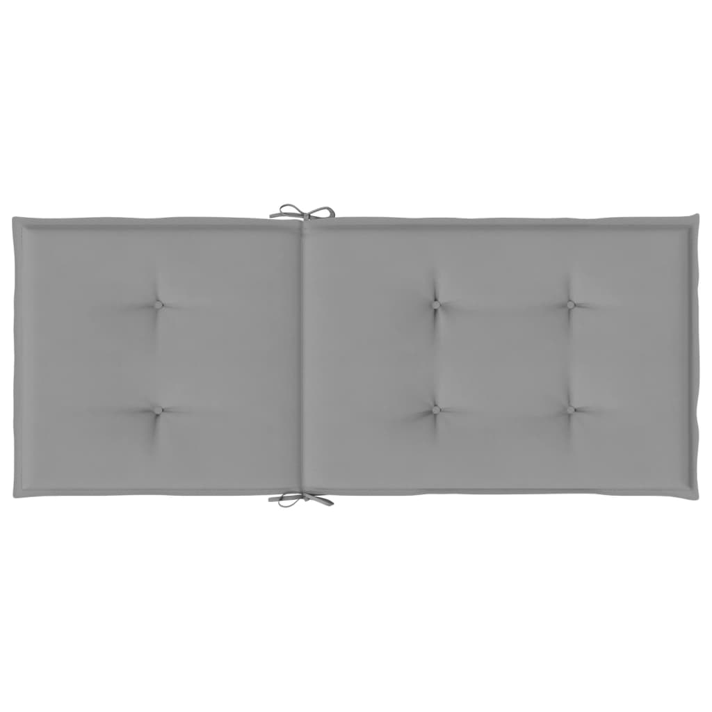 stolehynder m. høj ryg 2 stk. 120x50x3 cm stof grå