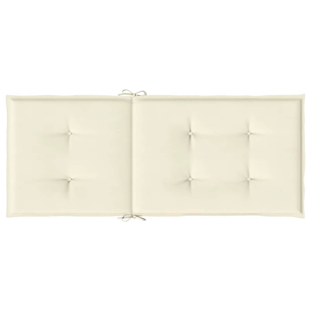 stolehynder m. høj ryg 4 stk. 120x50x2 cm stof cremefarvet