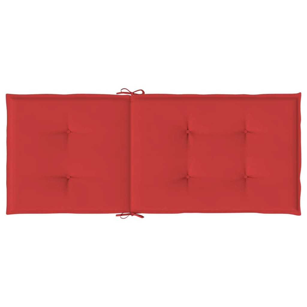stolehynder m. høj ryg 2 stk. 120x50x3 cm stof rød
