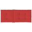 stolehynder m. høj ryg 4 stk. 120x50x3 cm stof rød