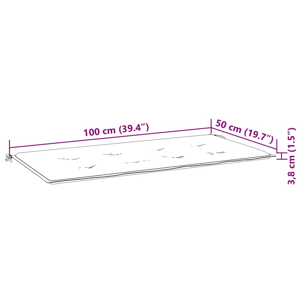 hynde til havebænk 100x50x3 cm oxfordstof cremefarvet