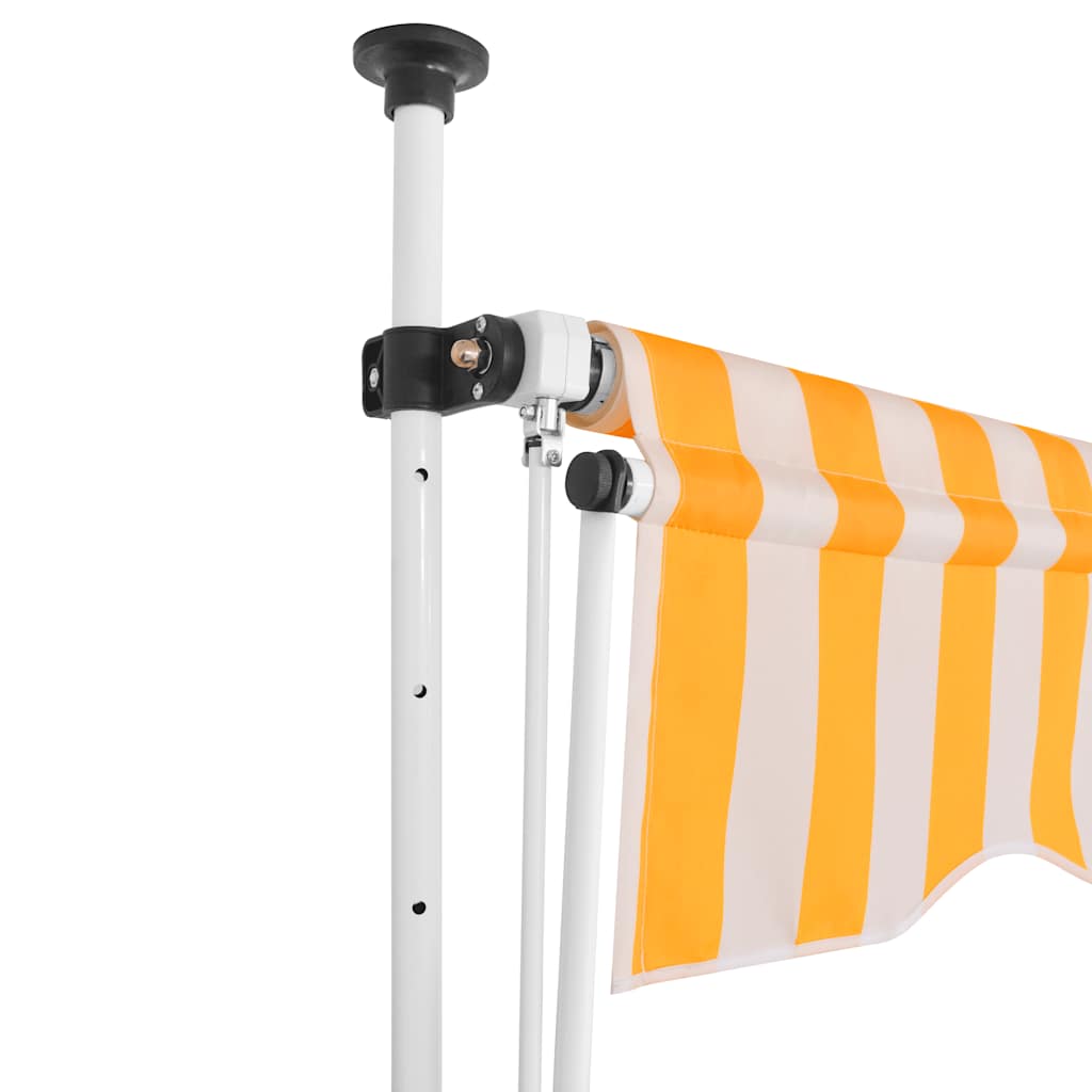 foldemarkise manuel betjening 150 cm stribet orange og hvid