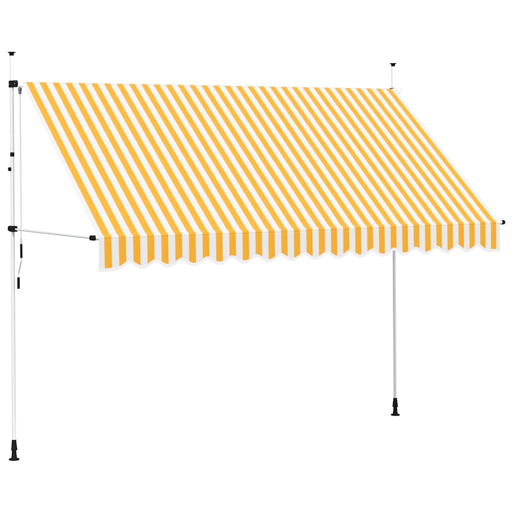 foldemarkise manuel betjening 350 cm stribet orange og hvid