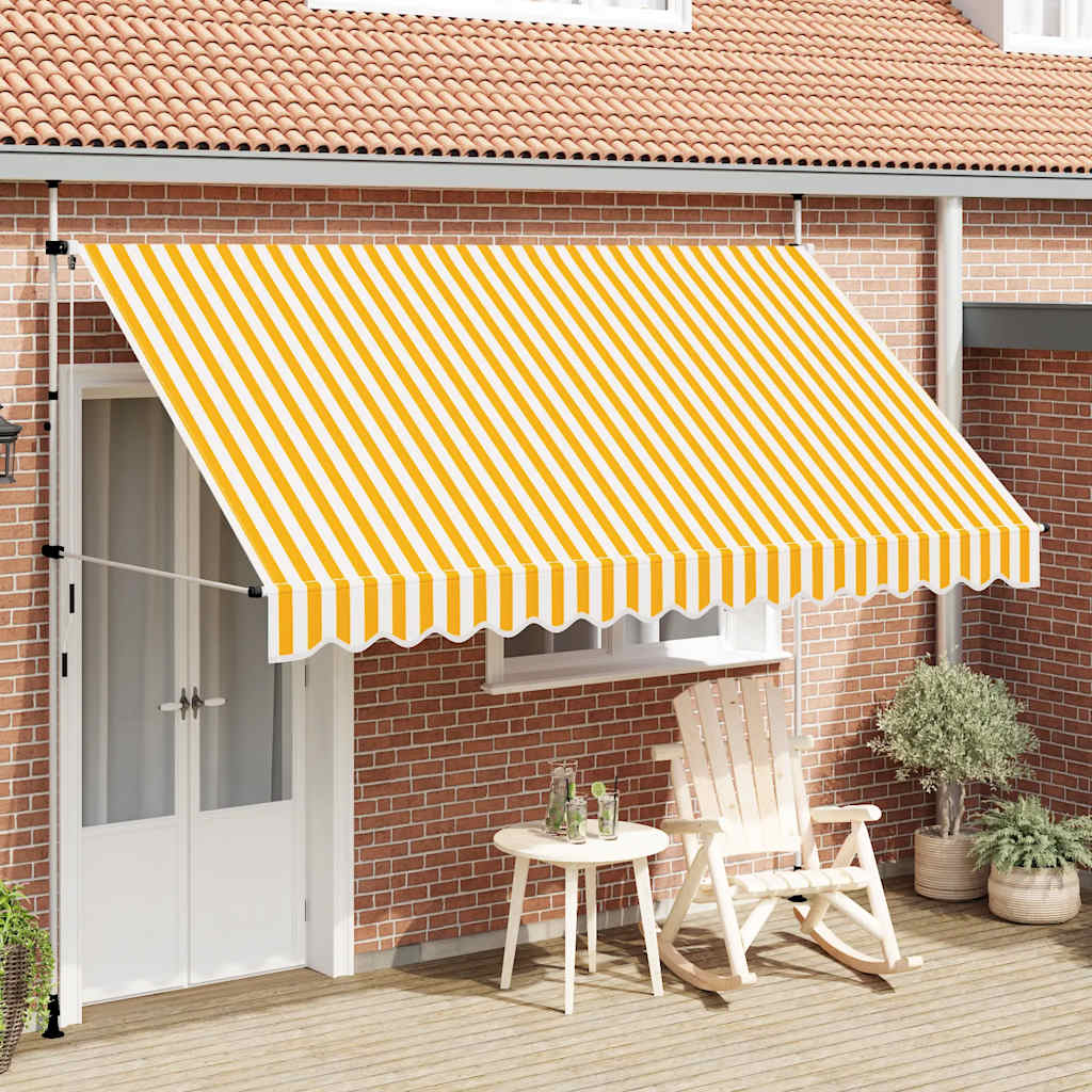 foldemarkise manuel betjening 350 cm stribet orange og hvid