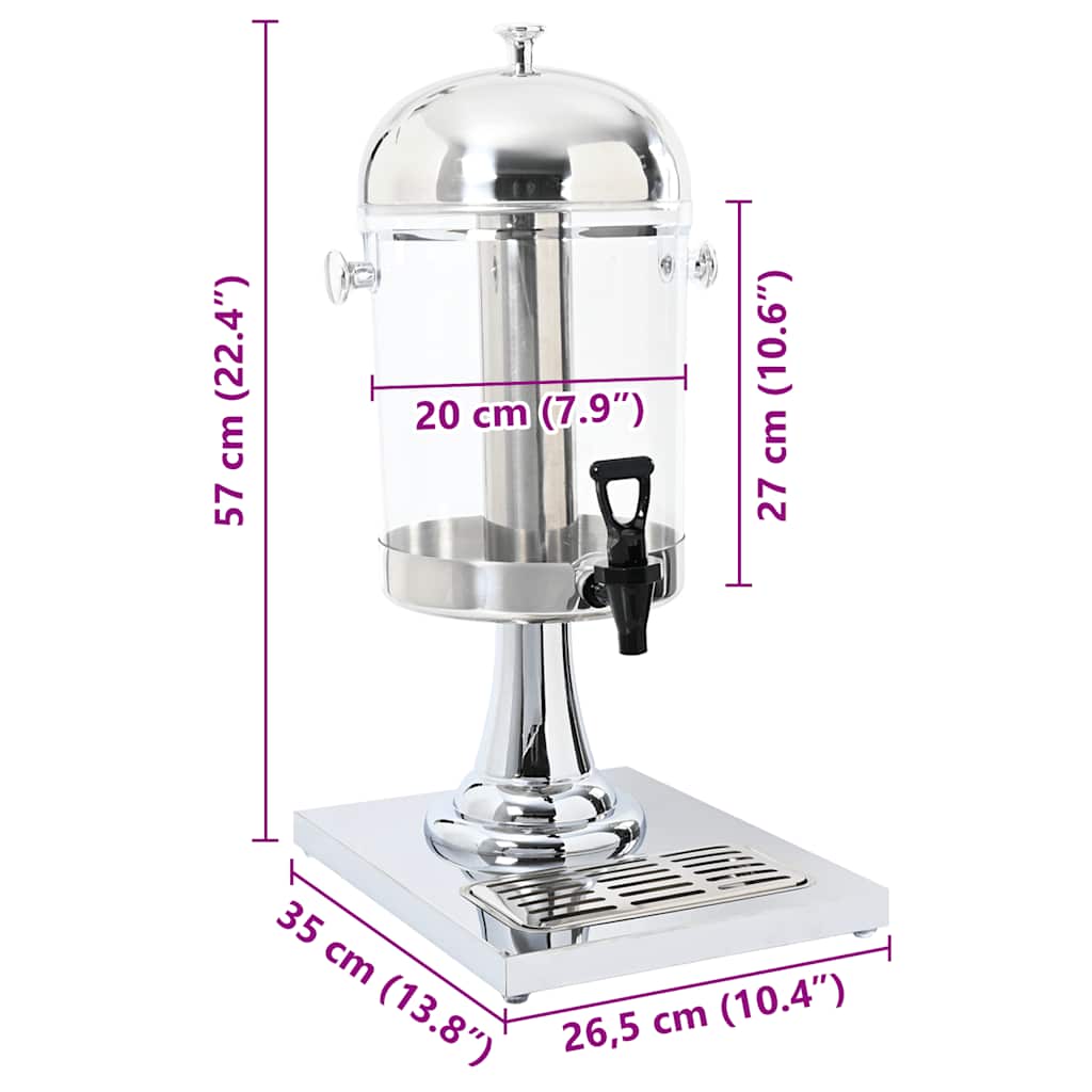 juicedispenser rustfrit stål 8 l