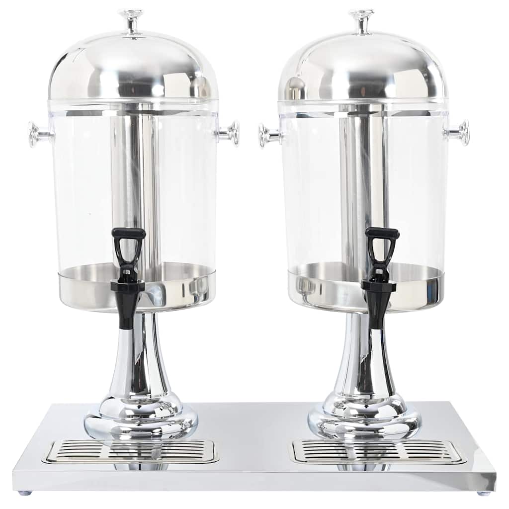 dobbeltjuicedispenser rustfrit stål 2 x 8 l