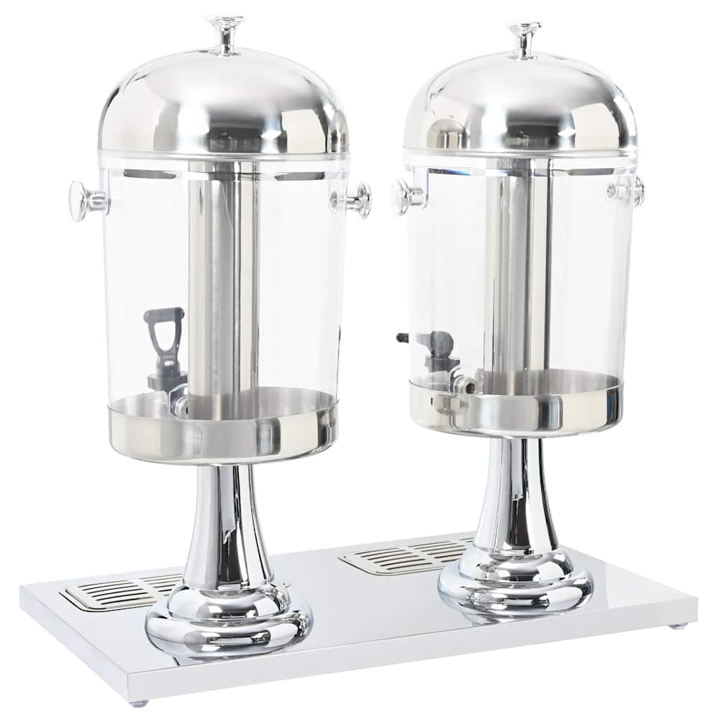 dobbeltjuicedispenser rustfrit stål 2 x 8 l