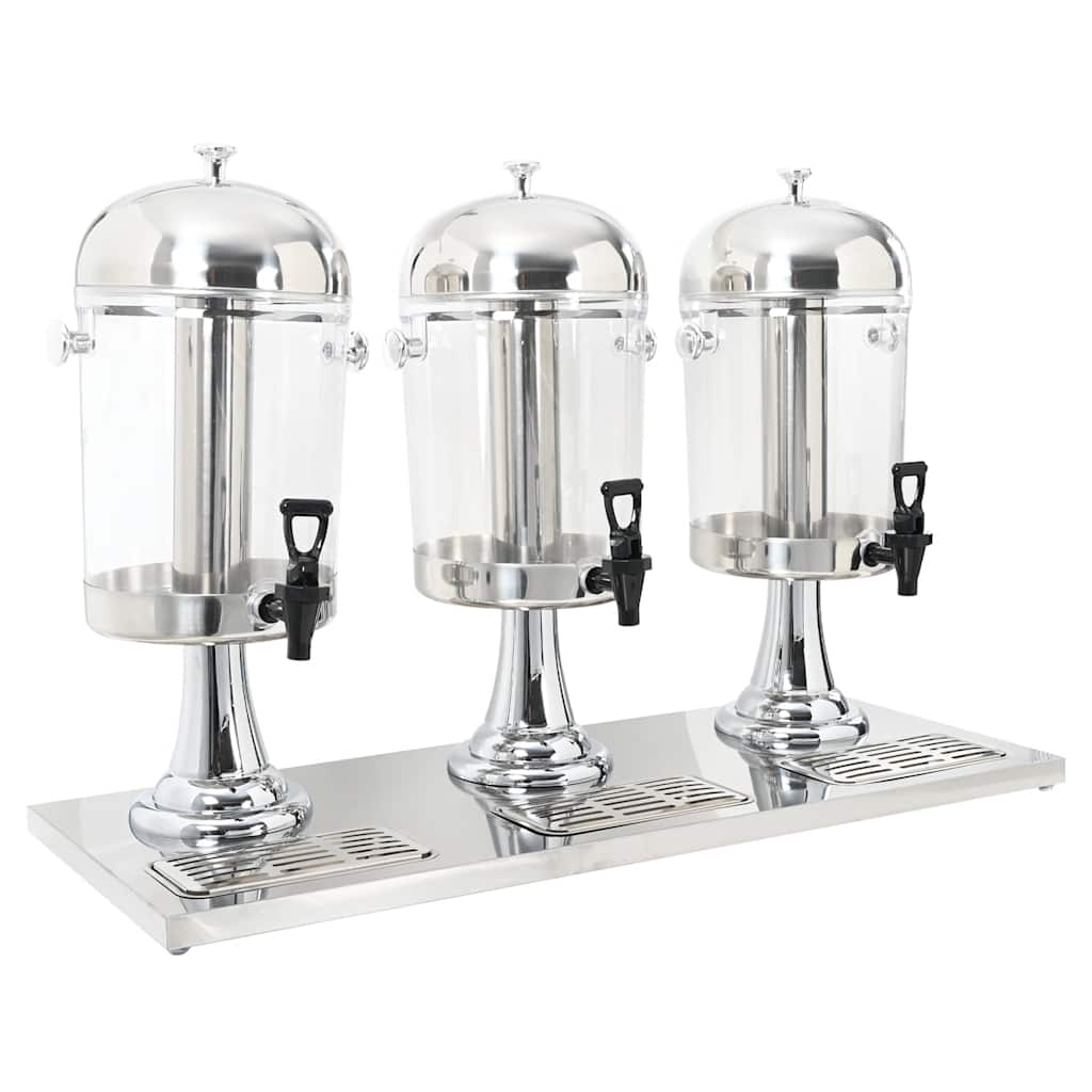 tripeljuicedispenser rustfrit stål 3 x 8 l