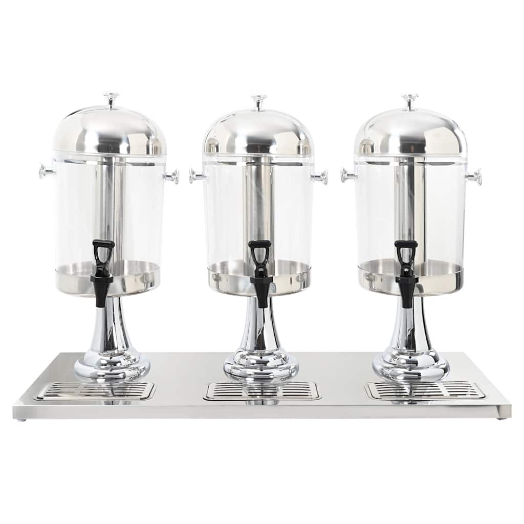 tripeljuicedispenser rustfrit stål 3 x 8 l
