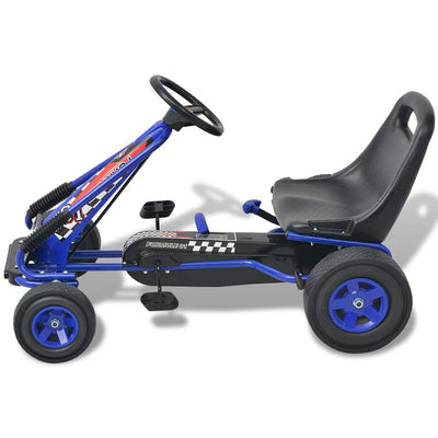 pedal-gokart med justerbart sæde blå
