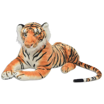 tøjdyr tiger XXL plysstof brun