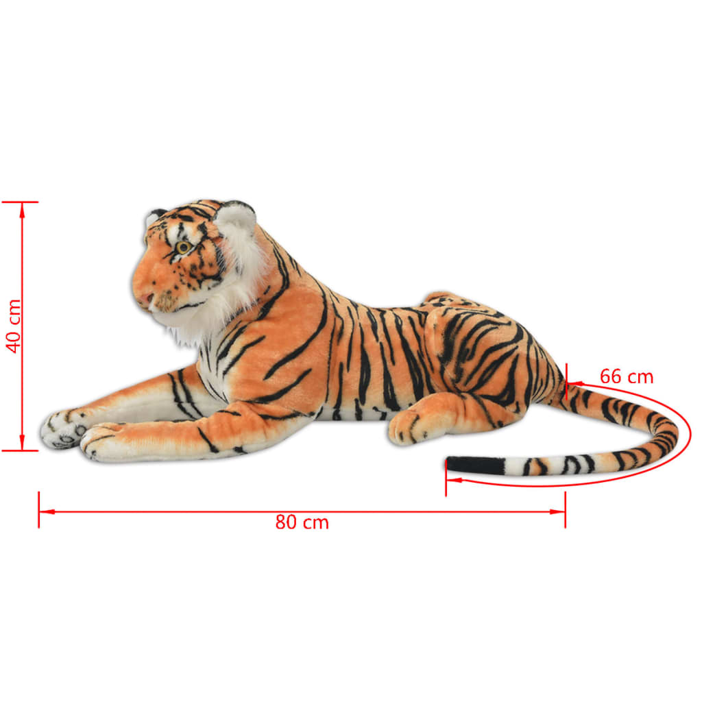 tøjdyr tiger XXL plysstof brun