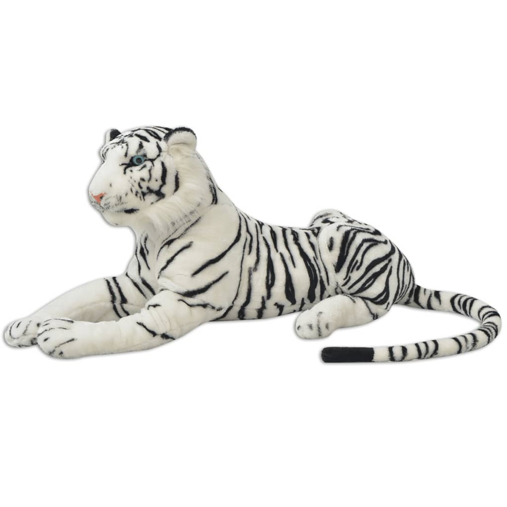 tøjdyr tiger XXL plysstof hvid