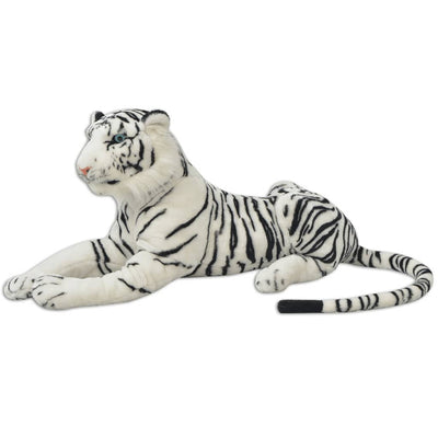 tøjdyr tiger XXL plysstof hvid