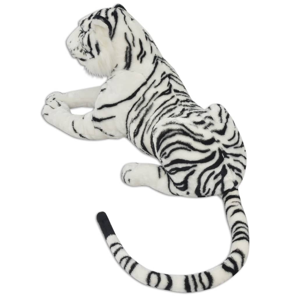 tøjdyr tiger XXL plysstof hvid