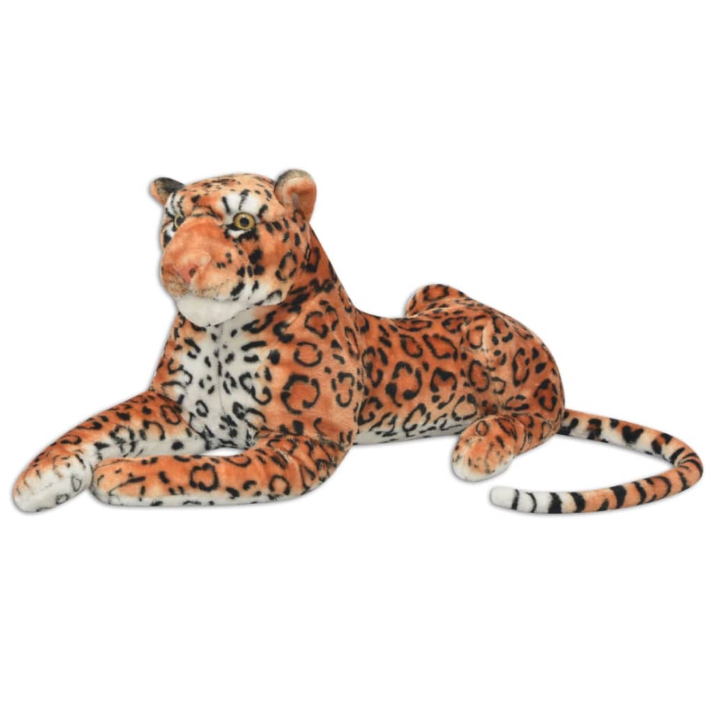 tøjdyr leopard XXL plysstof brun