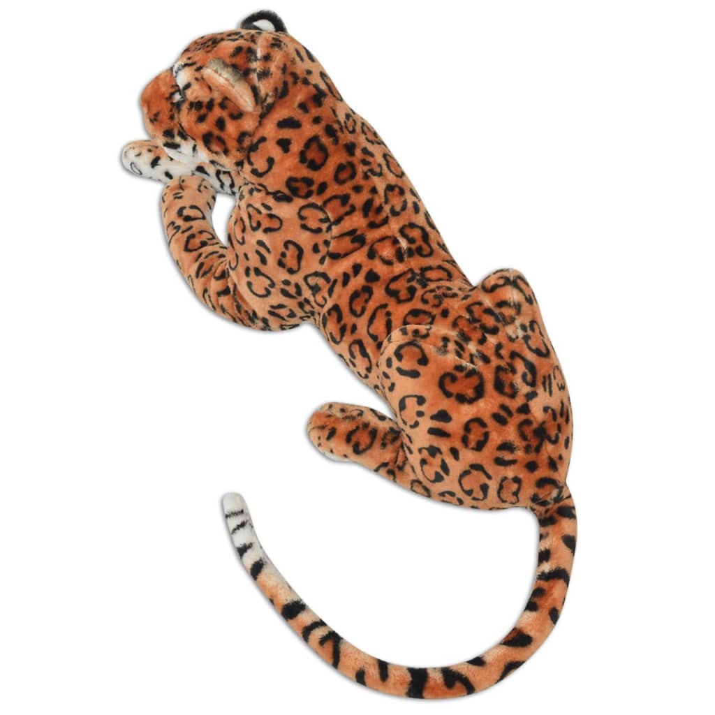 tøjdyr leopard XXL plysstof brun